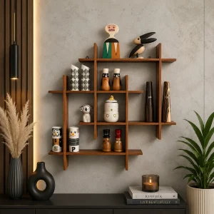 Dual Square Interesting Floating Wall Shelf(WS0120)