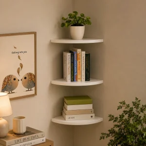 Wood Wall Display Corner Shelf (WS113B)