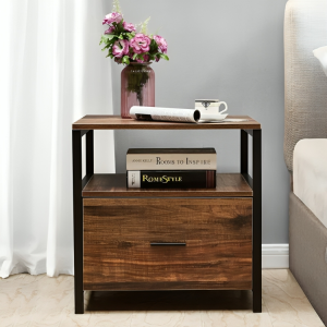 Modern Nightstand with Drawer Square End, Side Table (WS0149)