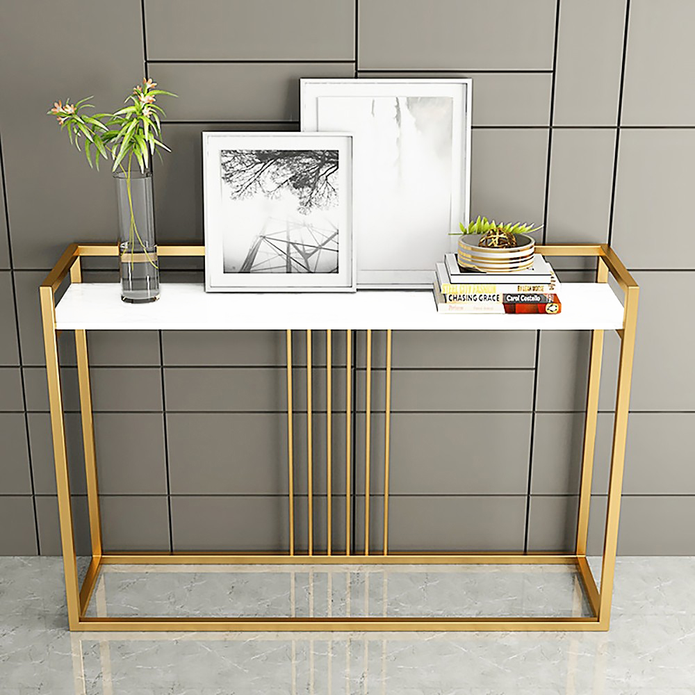 Modern Narrow Console Table Rectangle Gold Finish (WS0145) - Image 3