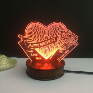 DESIGN ELLE Personalized Acrylic 3D Illusion LED lamp (IL0114)