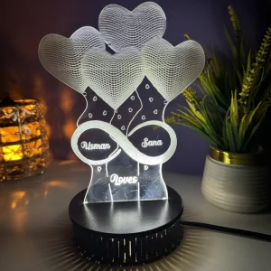 Heart Shaped 3D Illusion Lamp (IL0136)