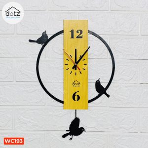 Wooden Bird Round Wall Clock (WC0193)