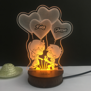 Customize Girl & Boy Propose Style 3d illusion Night lamp (IL0111)