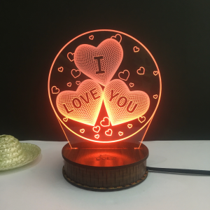 LEDMOMO 3D I LOVE You Heart Optical LED Illusion (IL0115)