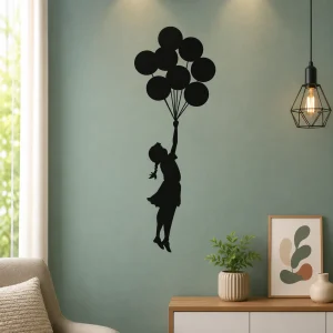 Flying Balloon Girl Wall Art (WA0035)