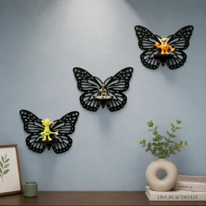 Decorative Butterfly Wall Shelf, Wall Décor Ideas, Wooden Wall Shelves (WA0164)