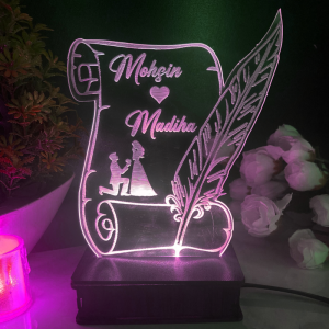 Customized Scroll Paper with Feather Lamp (IL0159)