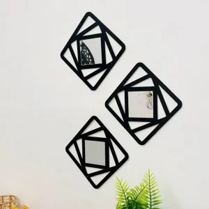 Square Shapes 3Pcs Wall Mirrors