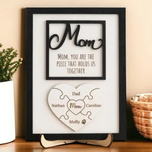 Mother's Day Heart Puzzle Sign