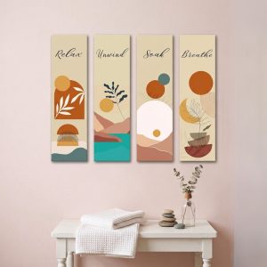 4 Pcs Digital Print Calming Wall Art