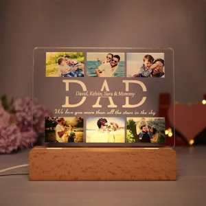 Personalized Dad Led Lamp with Pictures
