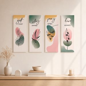 4 Pc Inspirational Leaf Bookmarks