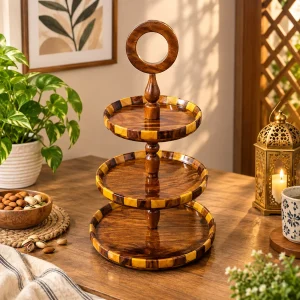 3 Tired Wooden Cake Stand