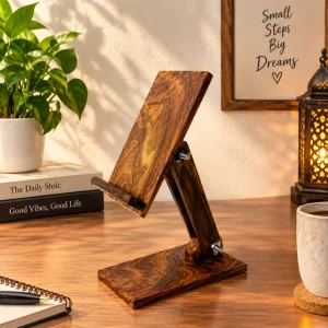 Hand Made Wooden Adjustable Mobile Stand