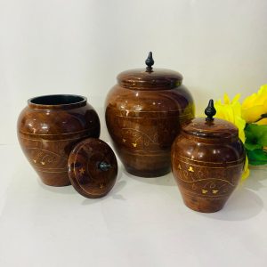 Wooden Candy Set Brass