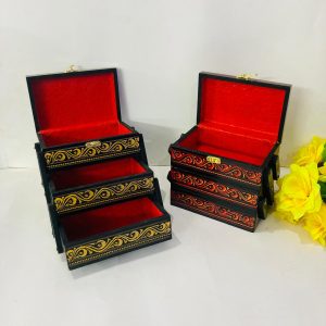 Wooden Jewelry Box 3 Layered