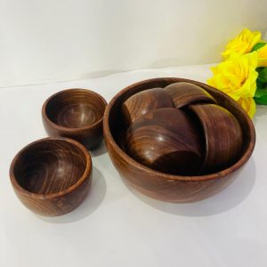 Wooden Bowl Set with Spoons