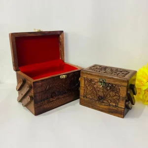 Wooden Jewelry Stand Trolley Carving