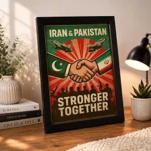 PAK & IRAN Stronger Togeter Wall Art