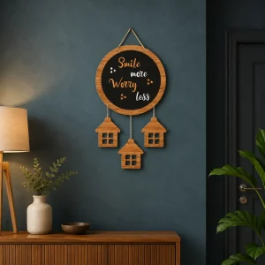 Smile More Wooden Wall Hanging