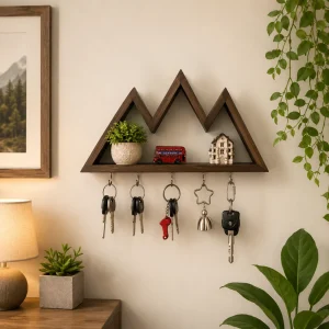 Mountain Shaped Wooden Key Holder