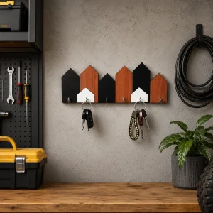 Mountain Shaped Wooden Key Holder