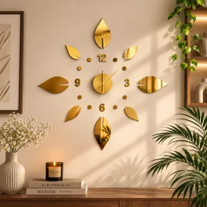 Acrylic Leaf Wall Clock (WC0197)