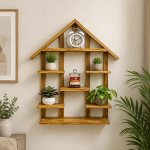 House Shaped Large Wooden Shelf