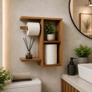 E Shaped Wooden Shelf