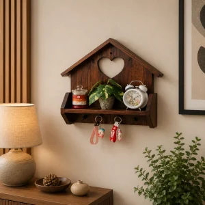 Hut Shape Multipurpose Wooden Shelf