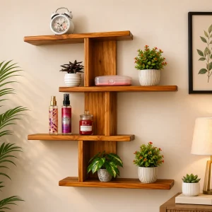 Wooden Fence Wall Planter Shelf