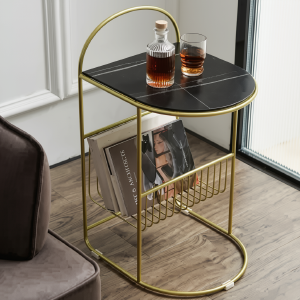 Nordic Black Golden Nightstand