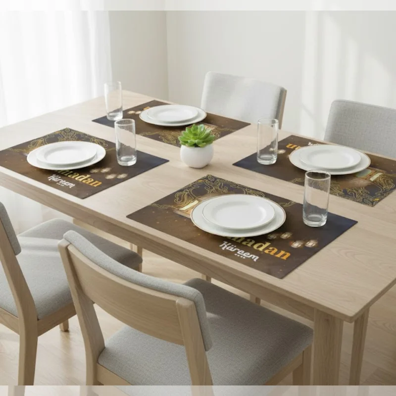 Brown Golden Ramadan kareem Table Set - Image 4