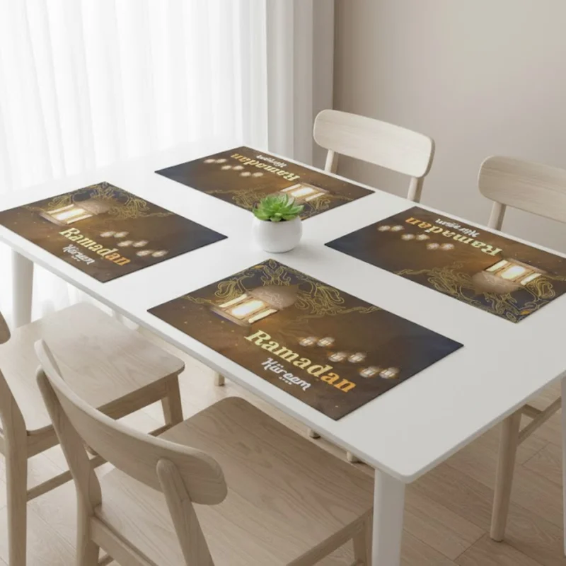 Brown Golden Ramadan kareem Table Set - Image 5
