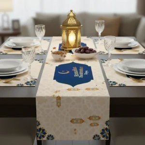 Ramadan Kareem Antique white Table Runner