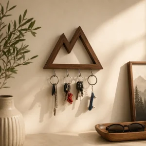 Mountain Shaped Wooden Key Hanger