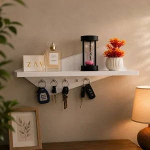 Multipurpose Key Holder & Floating Wall Shelf (WS0163)