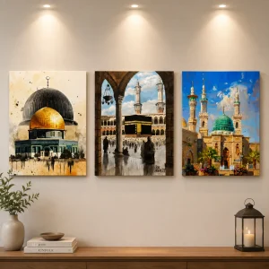 Three Holy Mosques 3 Piece Wall Art (WA0369)