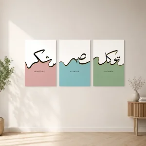 Gratitude & Patience Modern Islamic Wall Art (WA0364)