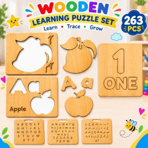 263-Pcs Bundle Urdu English & Math Stencils & Puzzles | Dotz