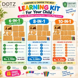 DOTZ All-in-One Wooden Learning Kit – Compare & Choose (6-in-1 / 8-in-1 / 10-in-1)